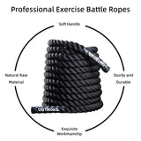 Outroad Battle Rope, 1.5" Diameter 30ft Poly Dacron Workout Exercise Training Heavy Rope, Workout Equipment for Crossfit Training Home Gym & Fitness Exercises, Black OUTROAD OUTDOOR CAMPING GARDEN PATIO