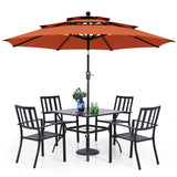 PHI VILLA 5 Pcs Outdoor Dining Set with 10ft Umbrella