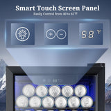 Beverage Refrigerator Cooler 68 Can, Mini Fridge with Glass Door for Beer Drinks Wine Antarctic Star