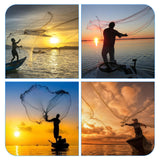 Casting Fishing Net for Bait Trap Fish, Throw Nets with Zinc Sinker Weights for Freshwater & Salt Water (1/2 Inch Mesh Size) BalanZze