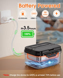 FERVINOW Cordless Electric Lunch Box for Adults – Battery-Powered Heated Lunch Box with 1.2L Stainless Steel Container, Timer Function, and Leak-Proof Food Warmer for Work, Travel & Office