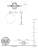 Dazzlingrock Collection IGI Certified 1.14 ctw Oval & Round Lab Grown White Diamond Solitaire Engagement Ring for Women in 925 Sterling Silver Size 5