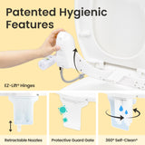WHIFT 185 Bidet Dual Nozzle, Built-In Deodorizing Spray, Non-Electric Bidet Attachment For Toilet Seat, Easy Slide-In Install, Cold Water, Rear & Feminine Wash, LUXE Bidet (Chrome)
