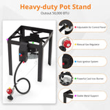 30 Qt Turkey Deep Fryer & 10 Qt Fish Fryer Kit, Aluminum Seafood Crawfish Boiler Pot w/38000 BTU Outdoor Propane Stove Burner Stand for 20 Lb Turkey