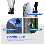 in-Motion Forearm Crutches | Spring Assist Crutches for Adults | Walking Crutch with Ergonomic Handles | Articulating Tips | Size Tall (5'3" - 6'8") | Lightweight & Durable | Charcoal | 350lb Capacity