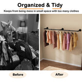 UlSpeed Wall Mounted Clothes Rack 52.6in, Industrial Pipe Clothing Racks Wall Mount, Heavy Duty Detachable Iron Garment Bar, Saving Space, Multi-Purpose Hanging Rod for Bedroom, Laundry Room, 2 Packs