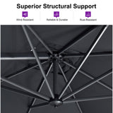 PURPLE LEAF Outdoor Umbrella 8' x 8' Square Premium Sun Protection Black