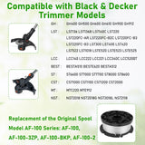 AF-100 Weed Eater Spool 6+2 Pack 30ft 0.065'' Line String Trimmer Replacement Spool for Black+Decker AF+100 String Trimmers, (6 Replacement Spool, 2 Trimmer Cap, 2 Pack Spring)