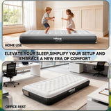 HiiPeak Queen Air Mattress Bed with Removable Multi-function Air Pump, Self Inflatable TPU ECO Blow Up Bed, All Night Stability No Lost Air, No Peculiar Smell for Camping, Home, Guests Portable Travel