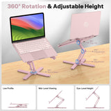 OMOTON LA10 360° Rotating Laptop Stand Riser Foldable for Desk, Pink