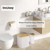 InnJoey Bathroom Accessories Set - 10PC Bathroom Set, White Bathroom Set, Bathroom Accessories Set, Toilet Brush, Bathroom Trash Can & Soap Dispenser