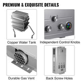 16L Propane Tankless Water Heater, 4.8GPM Camping Water Heater, Outdoor Portable Hot Water Heaters with Digital Display and Overheat Protection for Camp Boat Cabins