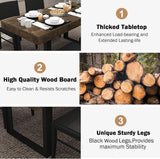 Modern Farmhouse Wooden Kitchen Expandable Dining Room Conference Table