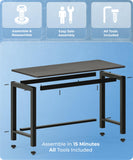 51" Home Office Desk Modern Computer Desk 51.2x23.6x29.5 inches PC Table with Thicken Frame