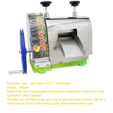 Sugar Cane Juicer Sugar Cane Juice Extractor Manual Sugar Cane Press Juicer with Three Rollers Sugarcane Mill Juicer Sugarcane Juice Press Machine with 2 Peeling Knives Blue HQHAOTWU