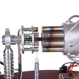 MechPuConToy 16-Cylinder Swash Plate Stirling Engine Generator Model with Voltage Digital Display Meter and LED