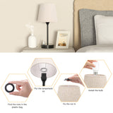 Mini Bedside Lamps for Bedrooms Set of 2 - Nightstand Bedroom Lamps with USB C Port and AC Outlet Charging, Dimmable Touch Small Bed Side Table Lamp, Black Night Stand Light for Kids/Guest Room