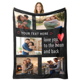 Nxchptr1 Personalized Blanket with Photos Text, Custom Throws Blanket with Picture, Customize for Husband, Wife, Mom, Dad, Girlfriend, Boyfriend, Birthday Christmas Fathers Mothers Valentines Gift
