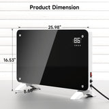 SUNDATE Convection Heater Wifi Control, Indoor Space Heater, 1500W Electric Heating with Remote Control, Digital Display, Fast Heating, 24H Timers for Living Room, Bedroom, Office (Black W/White)