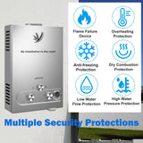 16L Propane Tankless Water Heater, 4.8GPM Camping Water Heater, Outdoor Portable Hot Water Heaters with Digital Display and Overheat Protection for Camp Boat Cabins