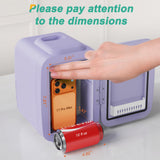 CROWNFUL Mini Fridge, 4 Liter/6 Can Portable Cooler and Warmer Personal Refrigerator for Skin Care, Cosmetics, Beverage, Food,Great for Bedroom, Office, Car, Dorm(Purple)