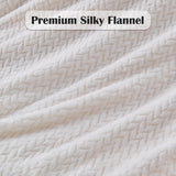 NEWCOSPLAY Super Soft King Blanket Ivory Premium Silky Flannel Fleece Leaves Pattern Lightweight Bed Blanket All Season Use (Ivory, King(90"x110"))