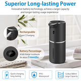 Automatic Foaming Soap Dispenser 12.8oz, Rechargeable & 6 Levels Foaming Adjustable with Digital Display, Wall Mount, Waterproof, Touchless Hand/Dish Soap Dispenser for Kitchen, Bathroom, Hotel
