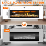 40" WiFi Electric Fireplace Insert, Ultra-Narrow Bezel Fireplace Heater with APP Control, 3 Top Light Colors, 13 Flame & Fuel Bed Colors, 9H Timer, Recessed/Wall Mounted, 750/1500W, Black