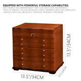 Xloverise Wooden Jewelry Box,jewelry boxes for women large jewlrey box&organizers with necklace hanger,jewerly organizer,jewelry holder organizer,9-layer large capacity jewelry storage box