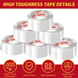 PACKKA Heavy Duty Packing Tape for Moving Boxes and Packaging Supplies, 6/12/18/24 Rolls Clear Moving Tape with Dispenser and Utility Knife, 1.89in. X65yd, Mailing and Moving Supplies (18)