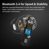 Active Noise Cancelling Wireless Earbuds, Bluetooth 5.4 Headphones, 10mm Drivers Deep Bass Stereo Sound, 4 Mics ENC AI Clear Calls TOZO