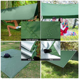 Camping Hammock with Rain Fly Tarp Mosquito Net Heavy Duty Tree Straps Portable Double Parachute Hammocks Ovyuzhen