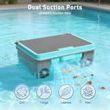 Curalk Over-Ground Robotic Pool Cleaner,Solar Powered Pool Vacuum,24H/7D Continuous Cleaning, 180-um, 3L Filtration Basket,APP Support, Automatic Pool Skimmer Robot,APP Support (Black-Blue)