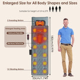 Flannel Full Body Massage Mat Heat Massage Pad with Detachable Shiatsu Neck Massager Multifunctional Massage Chair Pad with Carry Bag Earplugs Anti-Slip Bottom for Office Home Mom Ideal Gift
