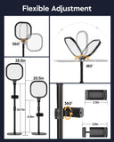 Video Conference Lighting for Zoom Meeting, Ring Light for Desk with Flexible Stand, 30 Light Modes Zoom Lighting for Computer, Desk Ring Light & Memory Function for Video Calls, Live Stream, Webcam