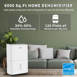 150 Pint Energy Star Dehumidifier with Pump and WIFI for Large Room/Basement (7,000 Sq.Ft) - Auto Drain Hose, Continuous Drainage, Auto Defrost - Quiet for Bedroom, Bathroom, Home & Commercial Use