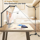 HITTI Lash Light for Eyelash Tech, 2-in-1 LED Floor Light and Clamp, Bright Foldable Half Moon Light, Stepless Dimming 3 Color Estheticians Light, Lash Lamp for Extensions Artists Tattoo Nail