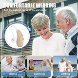 Flaygo Hearing Aids for Seniors,Hearing Aids for People with Hearing Loss, Sound Quality Restoration, Intelligent Noise Reduction, Standby 80h, One-Button Operation, Comfortable Wearing,Beige