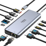 Selore USB C Docking Station Dual Monitor 13-in-1 Triple Monitor Hub