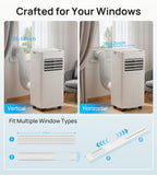 8000 BTU Portable Air Conditioners,Portable AC with Cool, Fan,Dehumidifier,Sleep,24H Timer,Quiet Cooling,Up to 350 Sq.Ft,Air Conditioner for Bedroom,Home,Office,Remote&Window Kit