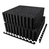 AIRHOP 0.56in Thick 96 Sq Ft Exercise Equipment Mats, 24 Tiles Upgraded Rubber Top with High Density EVA Foam, Large Interlocking Puzzle Gym Flooring for Home Gym, Heavy Weight Workout, 24 x 24in