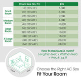 Window Conditioner, Wi-Fi Enabled w/Remote, 350 Sq.Ft, 4-Way Air Deflection, 3 Cooling and Fan Speeds, 115V, 8,000 BTU, White LG