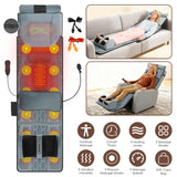 Flannel Full Body Massage Mat Electric Multifunctional Massage Chair Pad with 9 Vibration Modes Heat Timer Shiatsu Neck Foot Massager Lumbar Pillow Carry Bag Earplugs Anti-Slip Bottom for Mom Gift
