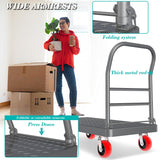 Platform Truck Foldable Flatbed Cart 24'' x 48'' Heavy Duty Push Cart Dolly 2600LBS Capacity Large