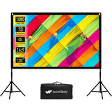 Projector Screen with Stand, 120 inch Portable and Foldable Indoor Outdoor Projection Screen wootfairy