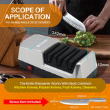 JOVANT Electric Knife Sharpener with 3-step Sharpening System and Diamond Abrasives, Suitable for Most Metal and Ceramic Knives. The Knife Sharpener comes with the Angle Guide Function (ETJ004COMB)
