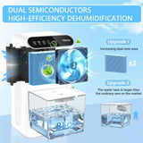 Dehumidifier for Home 1000 sq.ft - Small Quiet Dehumidifier with Auto Shut Off, Aromatherapy, 3 Gear Timer, Sleep Mode, 7-Color LED Light, Drain Hose for Bedroom, Bathroom, Basement, RV(Milky White)