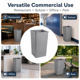 Getzi 5 Pack Gray 50 Gallon Square Commercial Trash Can, Heavy Duty Resin Waste Bin