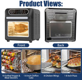 Air Fryer Toaster Oven, Countertop Convection Oven - 1700W Stainless Steel 16QT with Large Capacity, 24 Cooking Functions & Digital Controls for Baking, Roasting, Broiling, Reheating