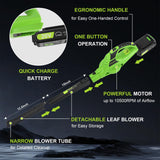 YOUGFIN Leaf Blower Cordless, 20V Handheld Electric Leaf Blower with 2.0Ah Battery and Charger